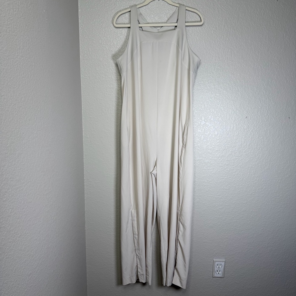 Zella Women’s Cream Relaxed Sleeveless Wide Leg Athleisure Jumpsuit Size Large - Picture 2 of 8